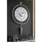 MetaQuartz Aksesuar Gümüş Masippi 12-24 h (e X C L U S I V E) - Siyah Metal Duvar Saati Gri 50 x 90