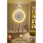 MetaQuartz Aksesuar İskandinav Kadran Gold Büyük Boy 50 x 75 CM 3 Adet Pil Metal (Mobilya) Duvar Saati Gold