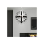 MetaQuartz Aksesuar Italyan Tarzı Jihati Metal Saat, Modern PİLLİ Dekoratif Duvar Saati Siyah(BlackBerry) 49 x 49