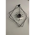 MetaQuartz Aksesuar İtalyano Ferrero Luxry Series - (KIRILMAZ TAMPER CAMLI) - Modern Dekoratif Metal Duvar Saati siyah 60 x 70