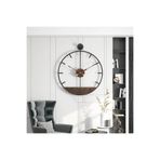 MetaQuartz Aksesuar Mahsertini Masif 60 Cm Duvar Saati, Modern Dekoratif Metal Duvar Saati Siyah 55 x 63
