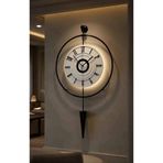 MetaQuartz Aksesuar Masippi Siyah-Beyaz- BlackFred - Pilli Led - Metal Dekoratif Duvar Saati siyah-beyaz masippi 50 x 90