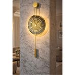 MetaQuartz Aksesuar Pendulum Saat - Premium Gold Chakra Dizayn - Ledli Metal Duvar Saati