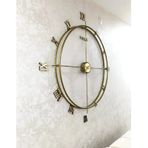 MetaQuartz Aksesuar Roma Rakamlı Gold 80 Cm , Modern Metal Duvar Saati Gold
