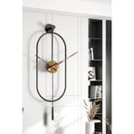 MetaQuartz Aksesuar Serenity Black Gold, Dekoratif Modern Metal (MOBİLYA) Duvar Saati Siyah Gold 30 x 80