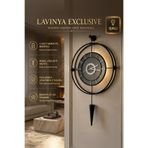 MetaQuartz Aksesuar (SİYAH-BÜYÜK BOY) - Lavinya Exclusive (ÖZEL KADRAN TASARIM) - Füme Aynalı - Ledli Duvar Saati