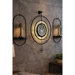 MetaQuartz Aksesuar Siyah - Çark Pırlanta - Modern Dekoratif Metal Duvar Saati siyah 50 x 75