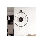 MetaQuartz Aksesuar Siyah Tiktok -büyük Boy (50X75CM), Modern Dekoratif Metal Duvar Saati Siyah 50 x 75
