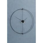 MetaQuartz Aksesuar TimeLock XXL 80 Cm Siyah Modern Dekoratif Metal Duvar Saati Siyah 80 x 90