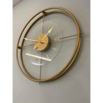 MetaQuartz Aksesuar (XXL-65*65 cm) Gold Çiftçember Camlı Seri - Özel Quartz Mekanizmalı Saat