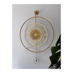 MetaQuartz Aksesuar Yeni Dizayn - Çark - Şeffaf Camlı (TAMPER KIRILMAZ) -metal Duvar (MOBİLYA) Saati Krom 50 x 75