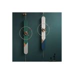 MetaQuartz Aksesuar Yeşil Endless Masif Lake Metal Duvar Saati, Modern Dekoratif Metal Lake Duvar Saati yeşil 40 x 70