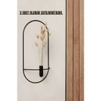 MetaQuartz Aksesuar2 Li Siyah Oval Çiçeklik , Modern Dekoratif Metal Duvar Çiçeklik - 30 x 57 cm