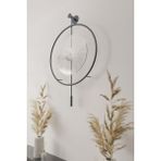 MetaQuartz Aksesuar(Büyük Boy - 50*75 cm) - Antrasit Luxry Şefaf Cam Metal Dekoratif Camlı Lüx Duvar Saati - 50 x 75 cm