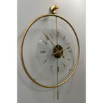 MetaQuartz Aksesuar(Büyük Boy-50*75 cm)Gold Luxry Şefaf Modern Dekoratif Metal Duvar Saati - 50 x 75 cm