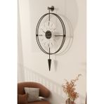 MetaQuartz Aksesuar(Büyük Boy - 50*90 cm) - Siyah Şeffaf Camlı Laclock Konik Serisi Siyah - Modern Dekoratif Metal Duvar Saati - 50 x 90 cm
