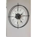 MetaQuartz Aksesuar(Büyük Boy - 55*55 cm)Siyah Deluxe Şeffaf Cam Iskandinav (Çiftçember Camlı)Modern Dekoratif Camlı Duvar Saati - 60 x 60 cm
