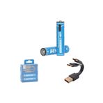 MetaWorld Beston Usb Type-c Kablo Ile Şarj Edilebilir Lityum 2'li Ince Pil 1.5v Aaa / 666 Mwh – 150mah