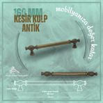 Metax 160 mm Vida Aralığı Antik Sarı Renk Kesir Mobilya Kulp