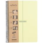 Meteksan Infinity Pastel Serisi, A4, 6 Konulu (3 Kareli, 3 Çizgili) 180 Yaprak PP Kapaklı Spiralli Defter, Sarı