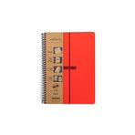 Meteksan Infinity Primary Serisi, A4, 6 Konulu (3 Kareli, 3 Çizgili) 180 Yaprak PP Kapaklı Spiralli Defter, Kırmızı