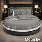 Metinev %100 Pamuk Saten 6 Parça Renk ve Ölçü Seçenekli Nevresim Takımı - Gri - 220 x 240 cm