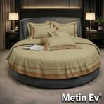 Metinev %100 Pamuk Saten 6 Parça Renk ve Ölçü Seçenekli Nevresim Takımı - Haki - 230 x 230 cm