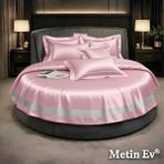 Metinev %100 Pamuk Saten 6 Parça Renk ve Ölçü Seçenekli Nevresim Takımı - Pembe - 220 x 240 cm