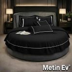 Metinev %100 Pamuk Saten 6 Parça Renk ve Ölçü Seçenekli Nevresim Takımı - Siyah - 220 x 240 cm