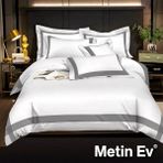 Metinev %100 Pamuk Saten 6 Parça Renk ve Ölçü Seçeneklipremium Nevresim Takımı - Beyaz - 220 x 240 cm