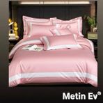 Metinev %100 Pamuk Saten 6 Parça Renk ve Ölçü Seçeneklipremium Nevresim Takımı - Pembe - 220 x 240 cm