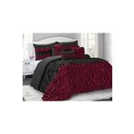 Metinev Bordo Ve Siyah Fırfırlı Nevresim Takımı Bordo Siyah 220 X 240