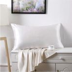Metinev Düz Beyaz Pamuk Saten Volanlı Yastık Kılıfı - 50 x 70 cm