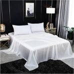 Metinev Metin ev® Premium 120 Tel Pamuk Saten Lastiksiz Çarşaf Seti – 2 Yastık Kılıfı - Beyaz - 240 x 260 cm