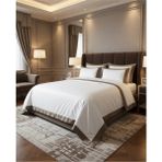 Metinev Prestij Pamuk Saten Nevresim Takımı - Beyaz - Kahverengi - 200 x 220 cm