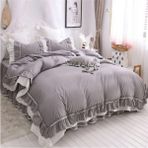 Metinev Romantic Frill Pamuk Saten Nevresim Takımı - Beyaz - 220 x 240 cm