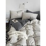 Metinev Royal Touch Pamuk Saten Nevresim Takımı - Gri - Krem - 220 x 240 cm