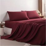 Metinev Tek Kişilik %100 Pamuk Çarşaf – Lastikli & Lastiksiz – Farklı Renk ve Boyut Seçenekleri - Bordo - 160 x 220 cm