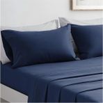 Metinev Tek Kişilik %100 Pamuk Çarşaf – Lastikli & Lastiksiz – Farklı Renk ve Boyut Seçenekleri - Lacivert - 160 x 220 cm