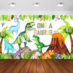 METIXOZE Suluboya Dinozor Backdrop Afiş (1. Bday)