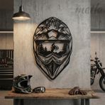 Metla Metal Motocross Kaskı Rider Modern Metal Duvar Tablosu Garaj Ofis Dekorasyon (Santimetre, 50, Santimetre, 35)