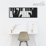 Metla Metal Piyano Çalan Eller Modern Metal Duvar Tablosu Müzik Odası Salon Dekorasyon Hediye (Santimetre, 98, Santimetre, 35)