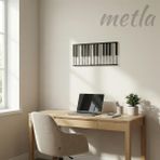 Metla Metal Piyano Tuşları Modern Metal Duvar Tablosu Müzik Odası Stüdyo Salon Dekorasyon Hediye (Santimetre, 45, Santimetre, 25)