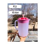 Metler Jumbo Plastik Sürahi Yuvarlak Yayık Ayran Sürahi 3 Lt X5 Adet