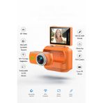 METONTECH mini 4K Aksiyon Kamerası Wi-Fi | VLOG, Açılabilir Selfie Ekranı | Manyetik Şarj Kutusu, Turuncu