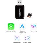 Metontech Mini Kablosuz CarPlay & Android Auto Dönüştürücü | 2in1 Multimedya Adaptörü | USB - Type-C | Ai Box - Siyah