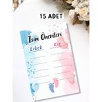Metranya Cinsiyet Belirleme Partisi İsim Önerileri 15 Adet Kız mı Erkek mi Baby Shower Dilek Kartı Bebek Anı