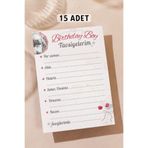 Metranya Doğum Günü Partisi - Tavsiyeler Kartları 15 Adet Happy Birthday Konsepti Sevgiliye Hediye Soru Seti