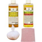 Metrashop Doğal Ahşap Cila Seti Şeffaf Gomalak + Keten Yağı + Sürme Topu + Süngerli Zımpara