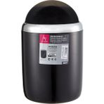 Metrashop M-E06-06-P Lima Çöp Kovası, Krom Dekorlu, Siyah, Standart